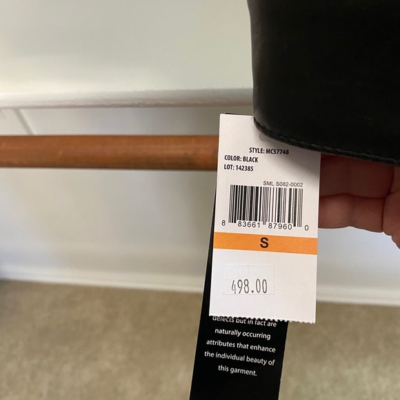 Michael Kors Leather Bomber Jacket Men 
